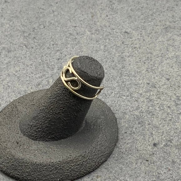 Silver Scroll Pinky Ring Size for Toe Small Wire - Picture 2 of 5